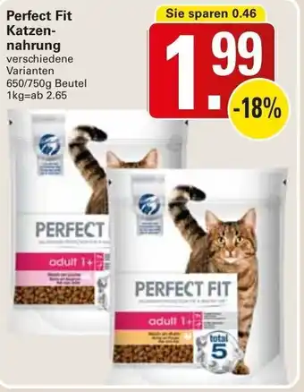 WEZ Perfect Fit Katzennahrung 650/750g Beutel Angebot