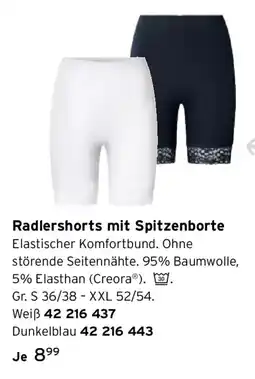 Tchibo Radlershorts mit Spitzenborte Angebot