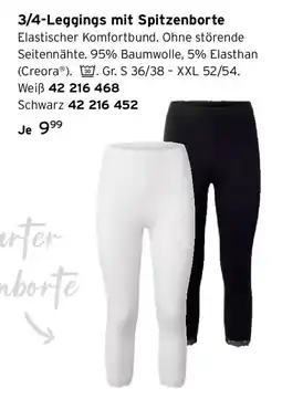 Tchibo 3/4-Leggings mit Spitzenborte Angebot