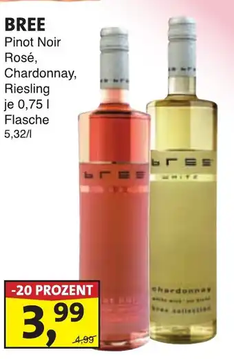 BREE Pinot Noir Rosé, Chardonnay, Riesling