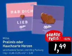 KONSUM Milka Pralinés oder Hauchzarte Herzen Angebot