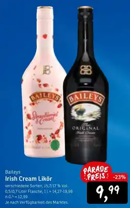 KONSUM Baileys Irish Cream Likör Angebot