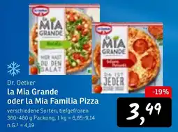 KONSUM Dr. Oetker La Mia Grande oder la Mia Familia Pizza Angebot