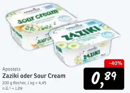 KONSUM Apostels Zaziki oder Sour Cream Angebot