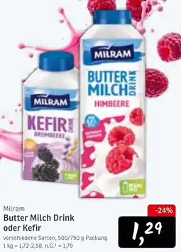 KONSUM Milram Butter Milch Drink oder Kefir Angebot