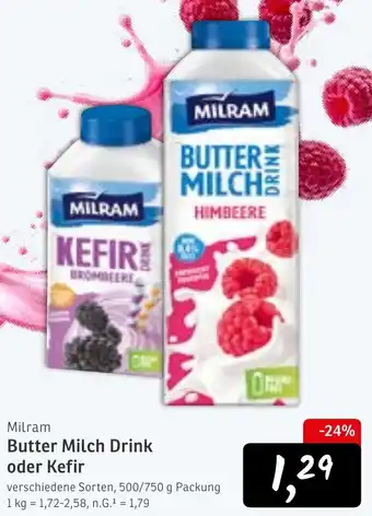 KONSUM Milram Butter Milch Drink oder Kefir Angebot