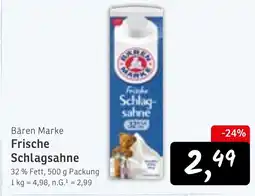 KONSUM Bären Marke Frische Schlagsahne Angebot