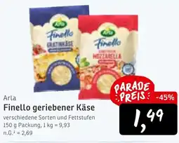 KONSUM Arla Finello geriebener Käse Angebot