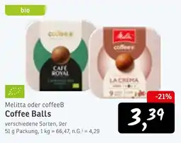 KONSUM Melitta oder coffeeB Coffee Balls Angebot