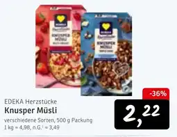 KONSUM EDEKA Herzstücke Knusper Müsli Angebot
