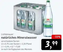 KONSUM Lichtenauer natürliches Mineralwasser Angebot
