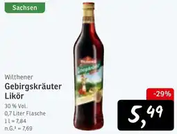 KONSUM Wilthener Gebirgskräuter Likör Angebot