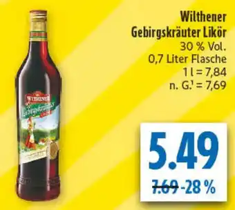 diska Wilthener Gebirgskräuter Likör Angebot