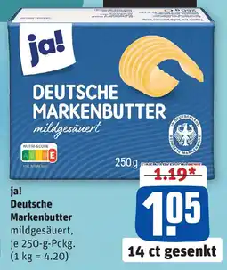REWE ja! Deutsche Markenbutter Angebot