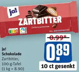 REWE ja! Schokolade Zartbitter Angebot