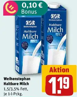 REWE Weihenstephan Haltbare Milch Angebot