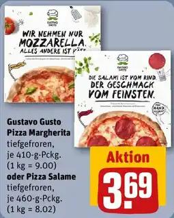 REWE Gustavo Gusto Pizza Margherita oder Pizza Salame Angebot