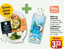 REWE REWE to go Salatschale und to go Kokoswasser Angebot