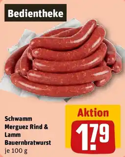 REWE Schwamm Merguez Rind & Lamm Bauernbratwurst Angebot