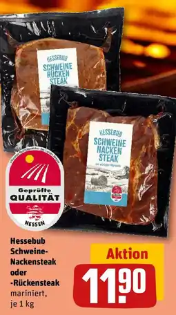 REWE Hessebub Schweine- Nackensteak oder -Rückensteak Angebot