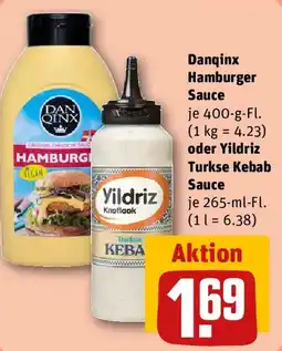 REWE Danqinx Hamburger Sauce oder Yildriz Turkse Kebab Sauce Angebot