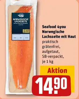 REWE Seafood 4you Norwegische Lachsseite mit Haut Angebot