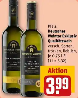 REWE Pfalz: Deutsches Weintor Exklusiv Qualitätswein Angebot