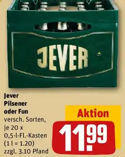 REWE Jever Pilsener oder Fun Angebot