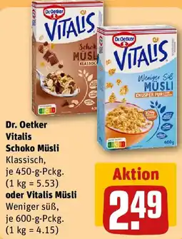 REWE Dr. Oetker Vitalis Schoko Müsli oder Vitalis Müsli Angebot