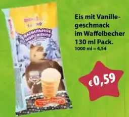 Mix Markt Eis mit Vanillegeschmack im Waffelbecher Angebot