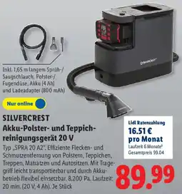 Lidl SILVERCREST Akku-Polster- und Teppichreinigungsgerät 20 V Angebot