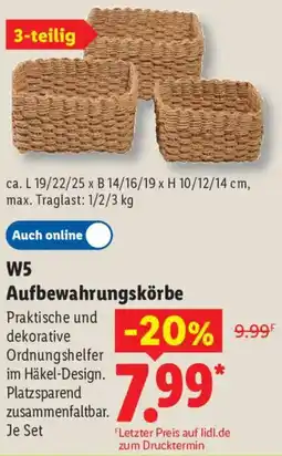 Lidl W5 Aufbewahrungskörbe Angebot