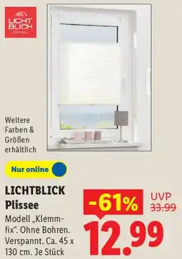 Lidl LICHTBLICK Plissee Angebot