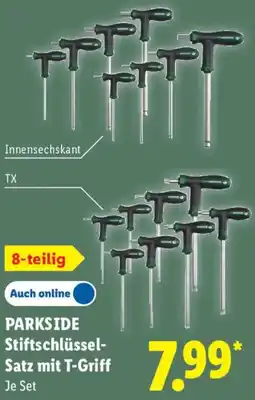 Lidl PARKSIDE Stiftschlüssel Satz mit T-Griff Angebot