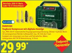Lidl PARKSIDE Tragbarer Kompressor mit digitaler Anzeige Angebot