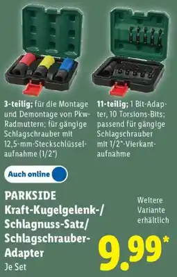 Lidl PARKSIDE Kraft-Kugelgelenk-/ Schlagnuss-Satz/ Schlagschrauber Adapter Angebot
