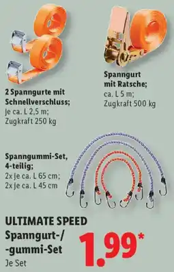 Lidl ULTIMATE SPEED Spanngurt-/ -gummi-Set Angebot