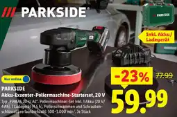 Lidl PARKSIDE Akku-Exzenter-Poliermaschine-Starterset, 20 V Angebot