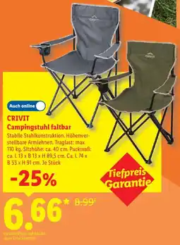 Lidl CRIVIT Campingstuhl faltbar Angebot