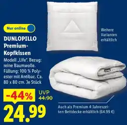 Lidl DUNLOPILLO Premium Kopfkissen Angebot