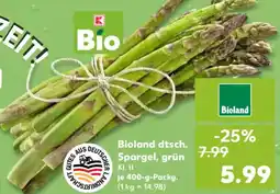 Kaufland Bioland dtsch. Spargel, grün Angebot