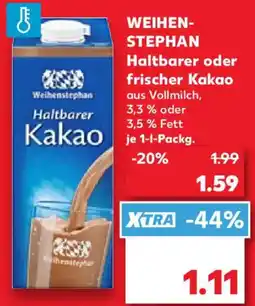 Kaufland WEIHENSTEPHAN Haltbarer oder frischer Kakao Angebot