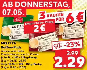Kaufland MELITTA Kaffee-Pads Angebot