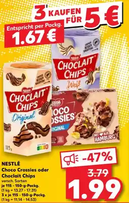 Kaufland NESTLÉ Choco Crossies oder Choclait Chips Angebot