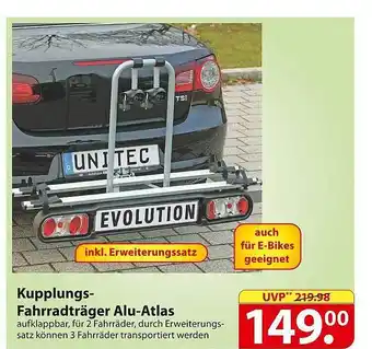 Famila Nord Ost Kupplungs Fahrradträger Alu Atlas Angebot