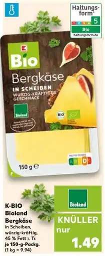 Kaufland K-BIO Bioland Bergkäse Angebot