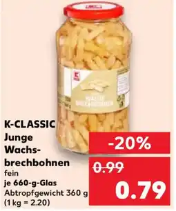 Kaufland K-CLASSIC Junge Wachsbrechbohnen Angebot