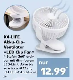 Kaufland X4-LIFE Akku-Clip Ventilator >>>LED Clip Fan<< Angebot