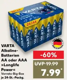 Kaufland VARTA Alkaline Batterien AA oder AAA >>Longlife Angebot