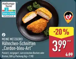 Aldi Nord MEINE METZGEREI Hähnchen-Schnitten ,,Cordon-bleu-Art" Angebot